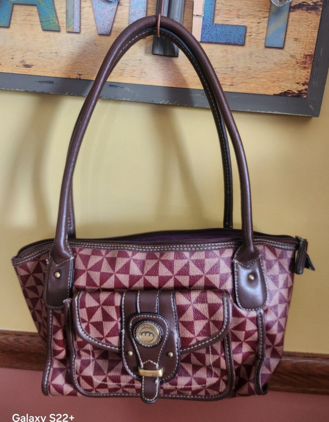 Womens Worthington Geometric Brown and Red shoulder bag