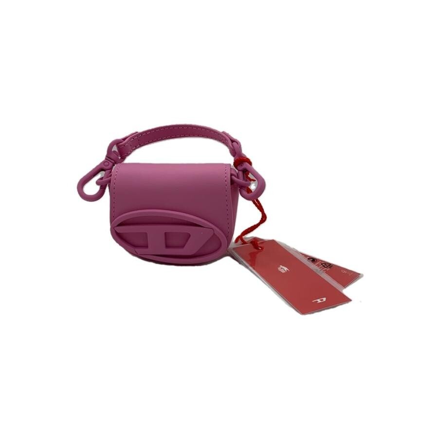 DIESEL Mini Charm Shoulder Bag Leather Pink Womens Compact Crossbody Purse