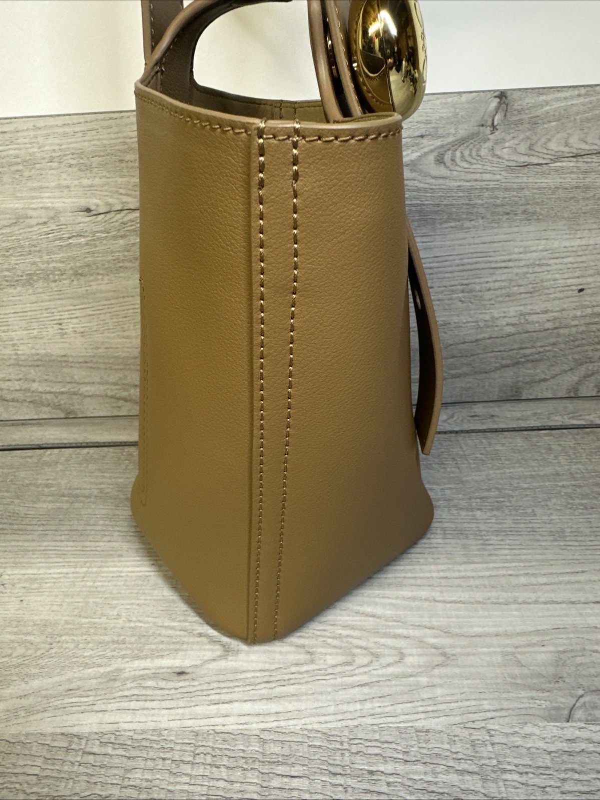 LOEWE Pebble Mini Oak Smooth Leather Bucket Bag Used Nice