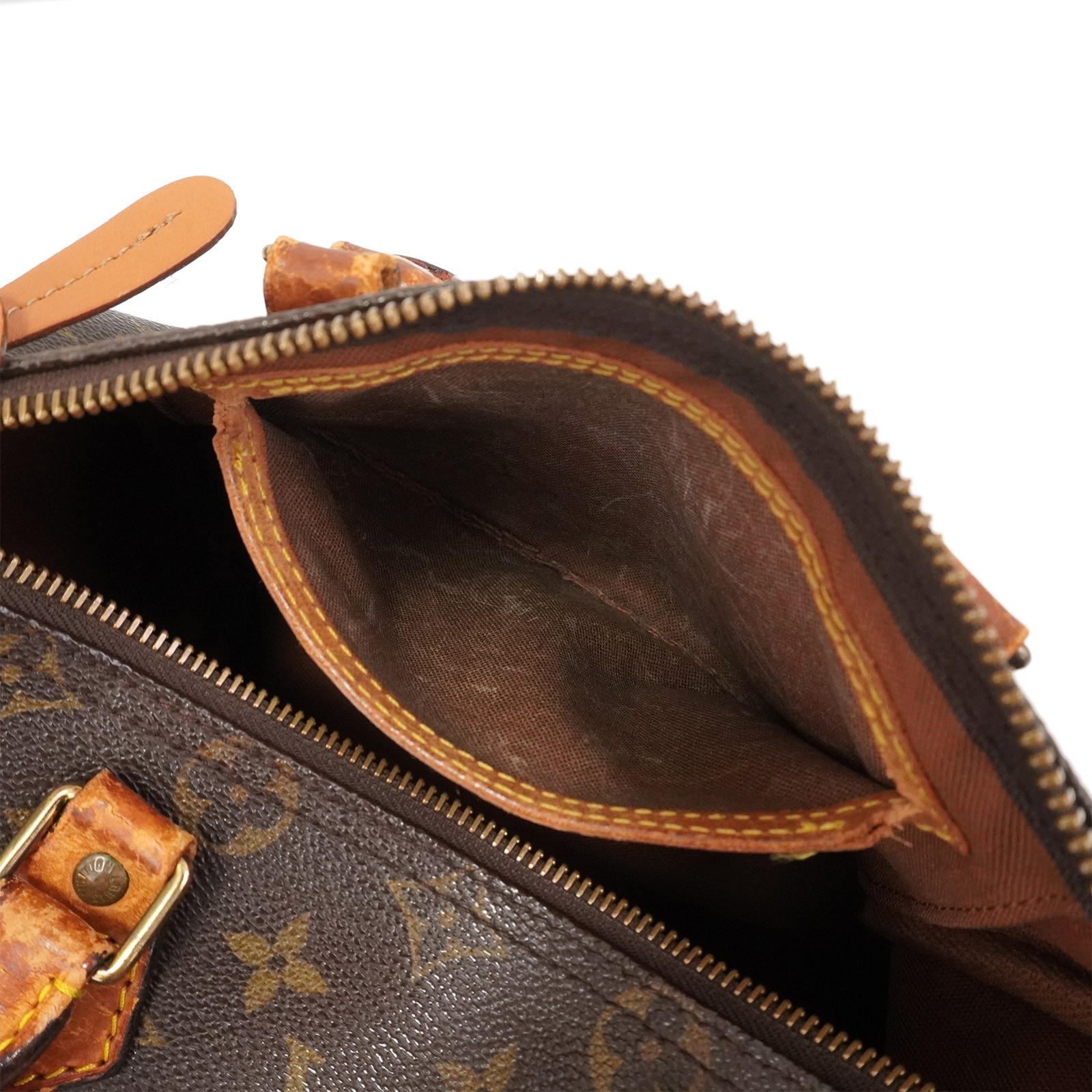 LOUIS VUITTON LV Monogram Speedy 25 M41528 Hand Bag Brown MI1901 Auth #58902A