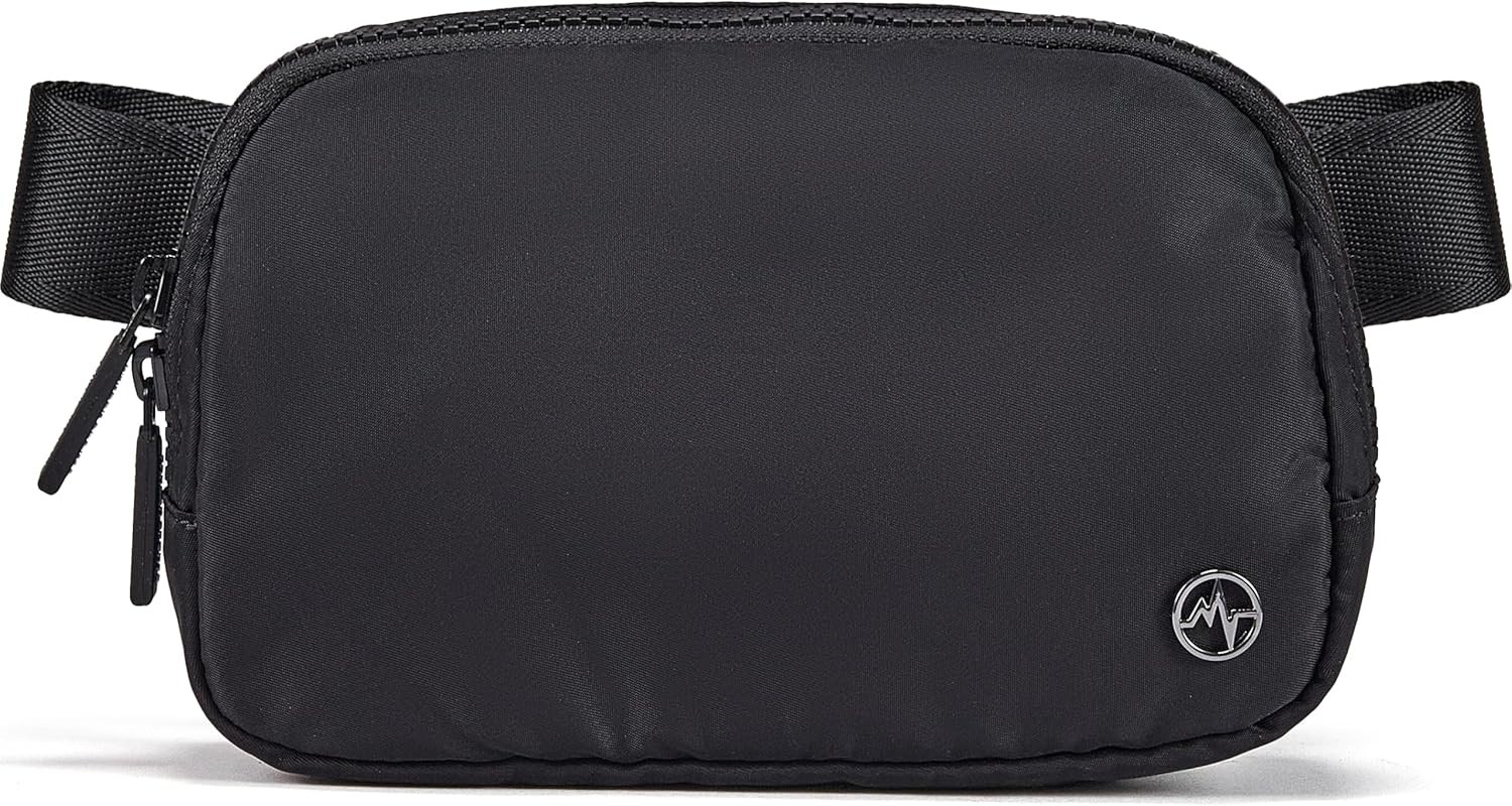 Two Way Zipper Fanny Pack Nylon Everywhere Belt Bag for Women, Water Repellent W