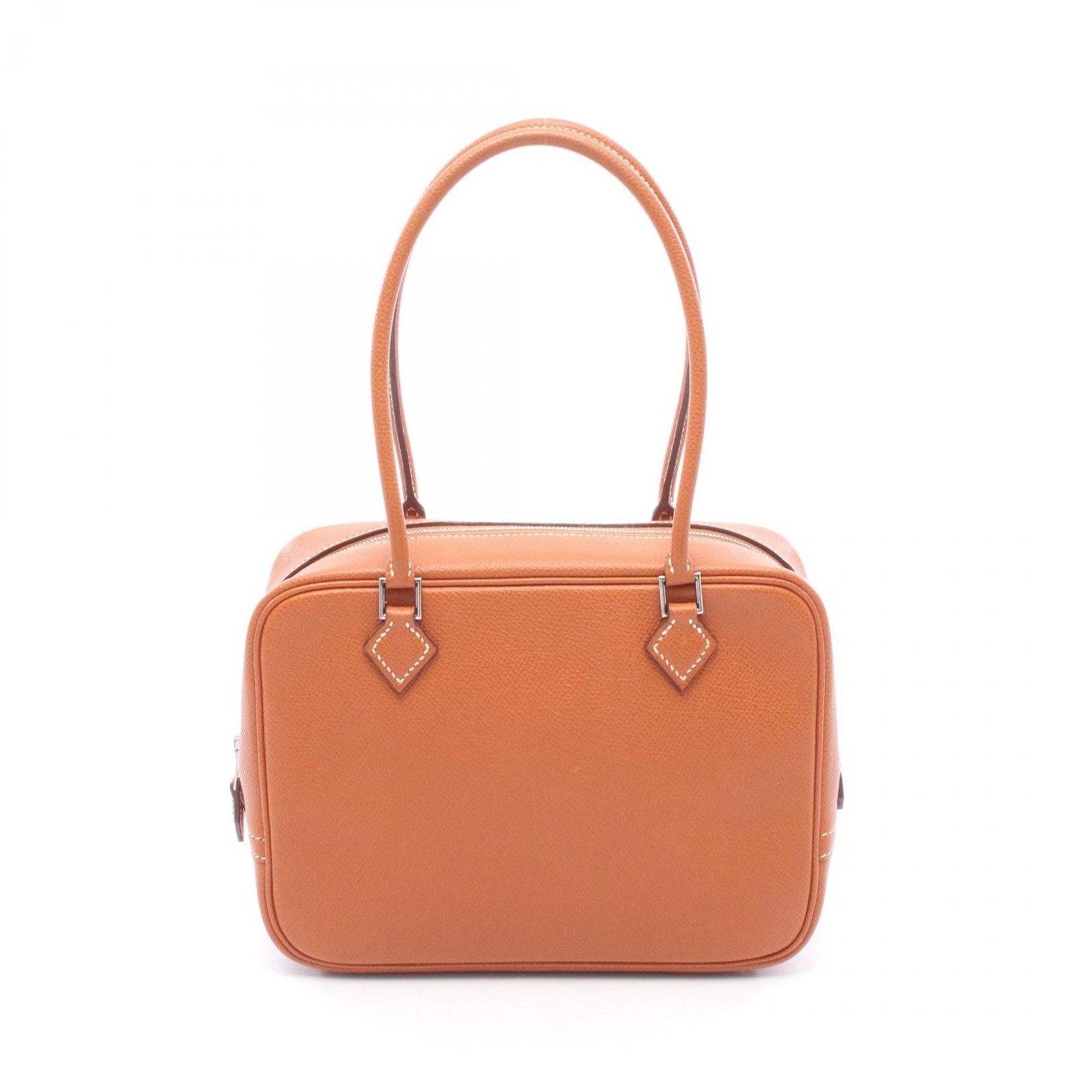 HERMES Mini Plume 20 Handbag Epsom leather Brown Brique Used Women I SHW