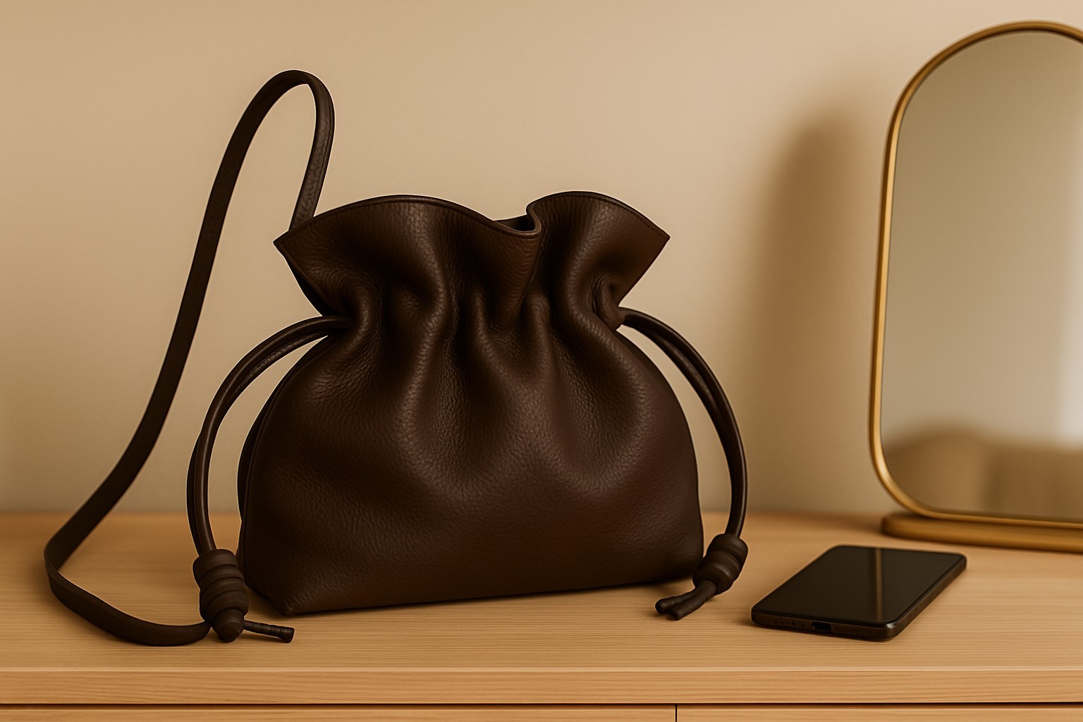 Small Crossbody Bag – Brown| Trendy Knotted Design | Made in Italy
