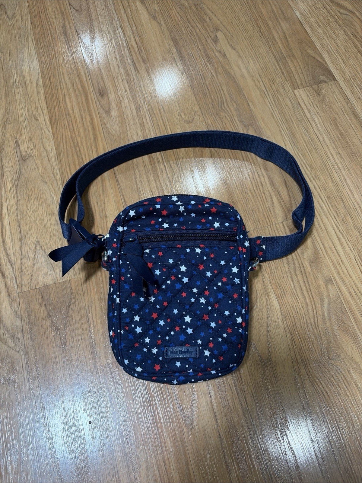 Vera Bradley RFID Small Convertible Crossbody Bag Star Spangled Blue Red