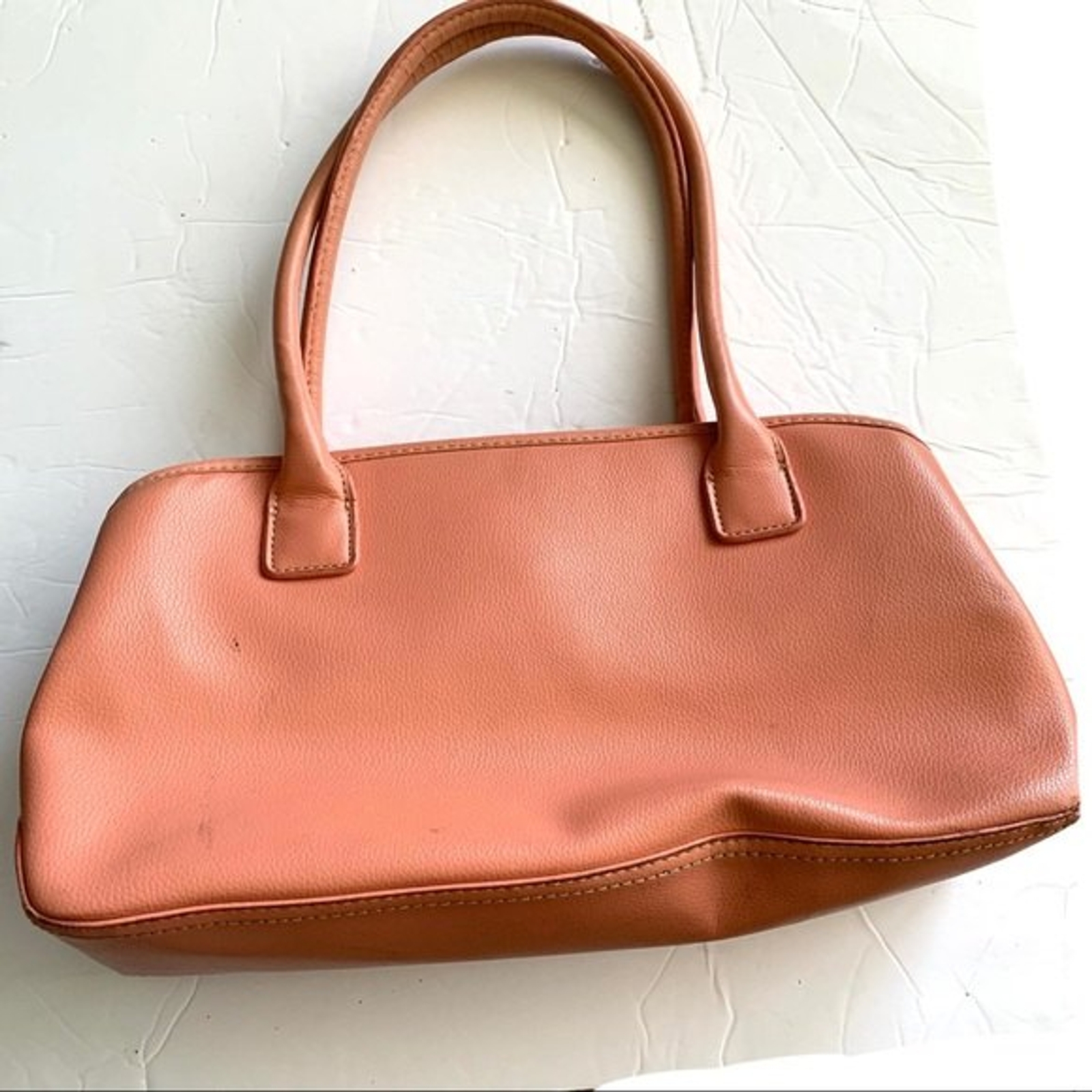 croft & barrow Peach Orange Vegan Leather Rectangle Shoulder Bag Purse