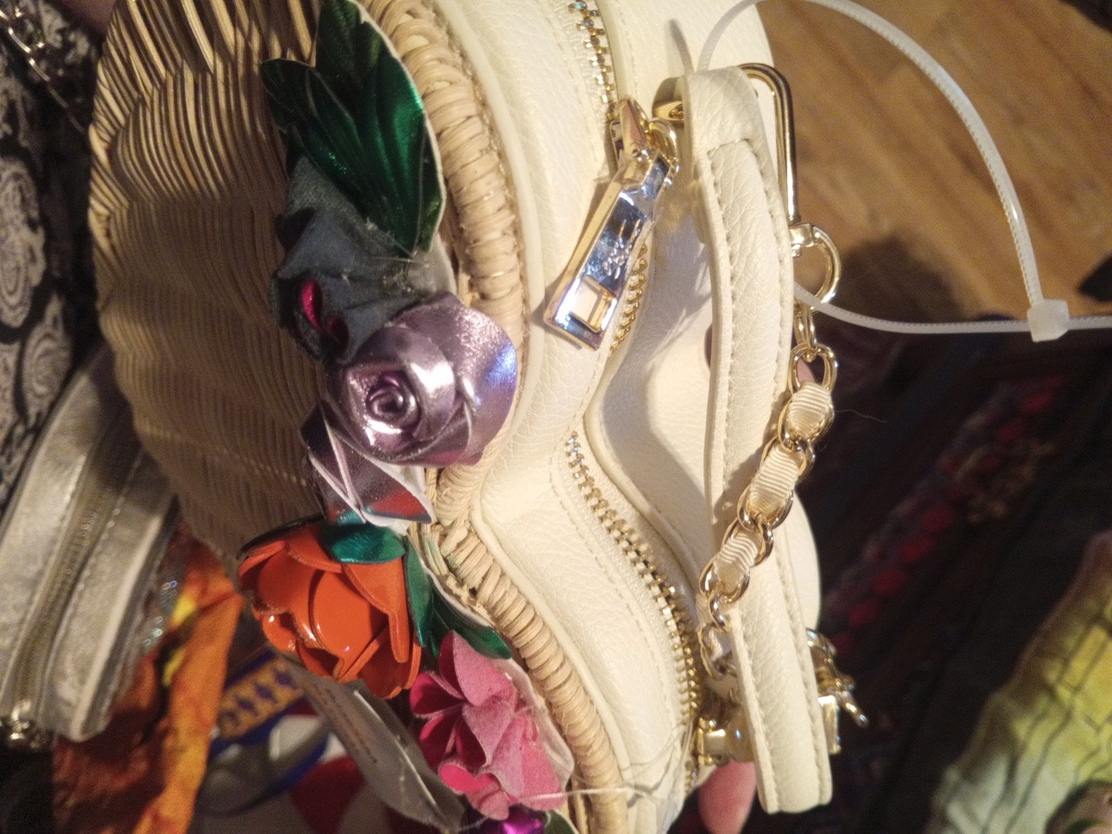 Betsey Johnson Natural Multi Kitsch No Wallflower Cross Body/Satchel Bag-NWT