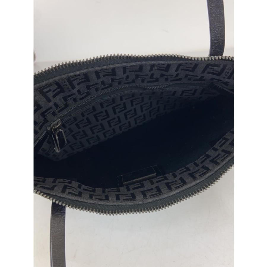 Fendi Black Monogram Handbag Double Handle 10.8in Women Auth
