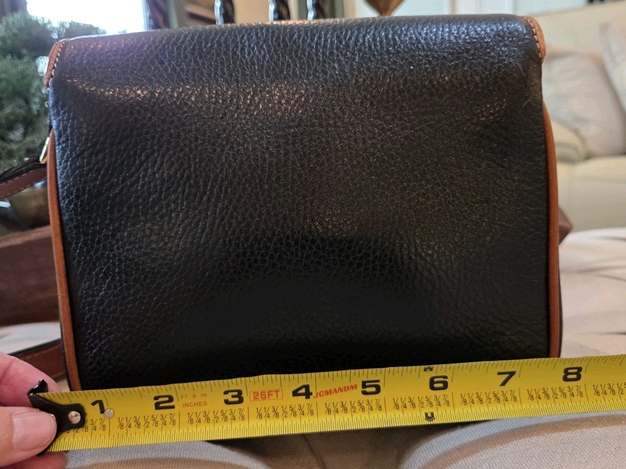 Vintage CELINE Gold Blazon Triomphe Black + Tan Leather Flap-over Bag Rare Mint