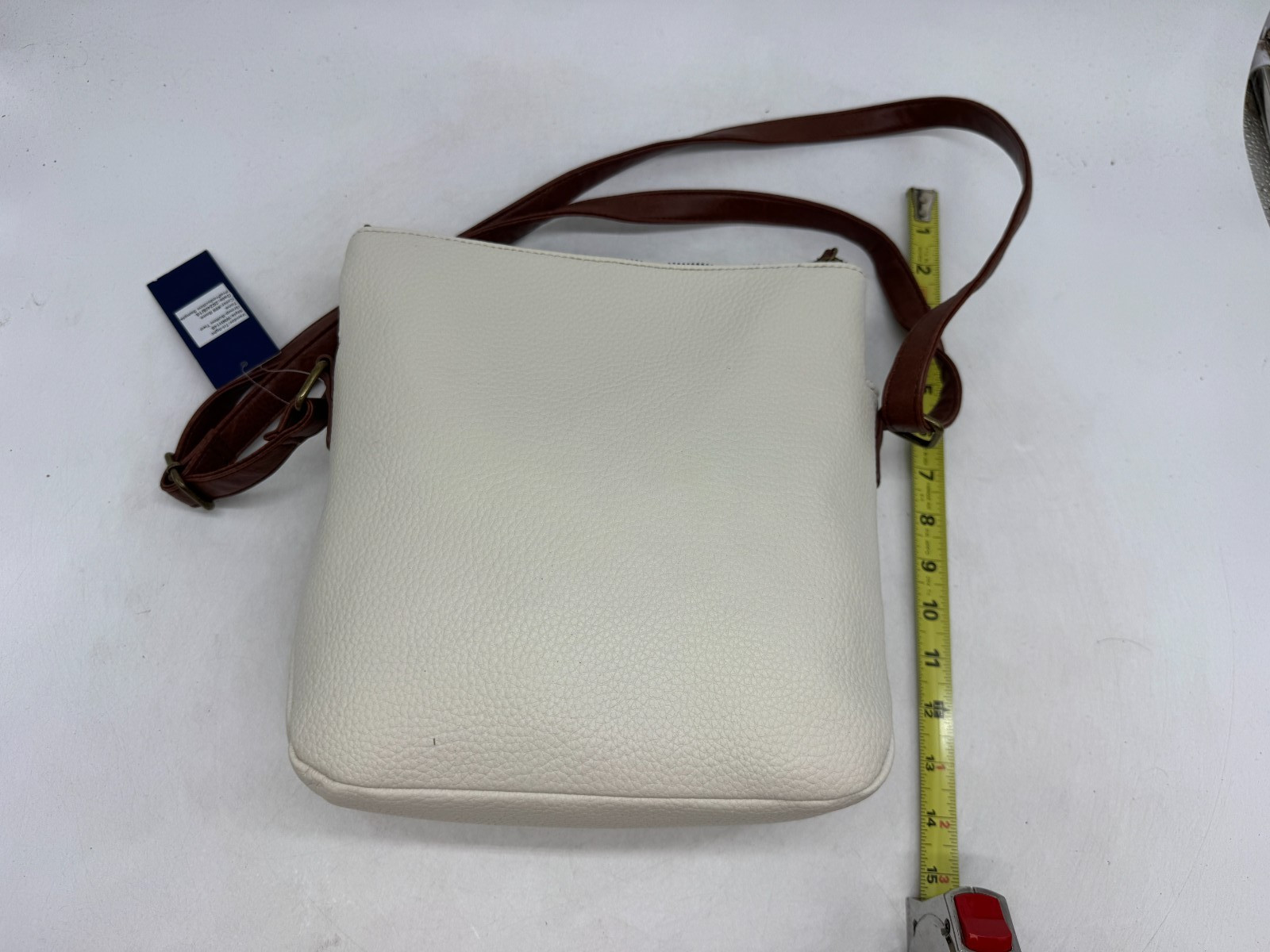 White Mountain 2-Tone Handbag Women’s Bone Brown Vegan Leather Crossbody Bag
