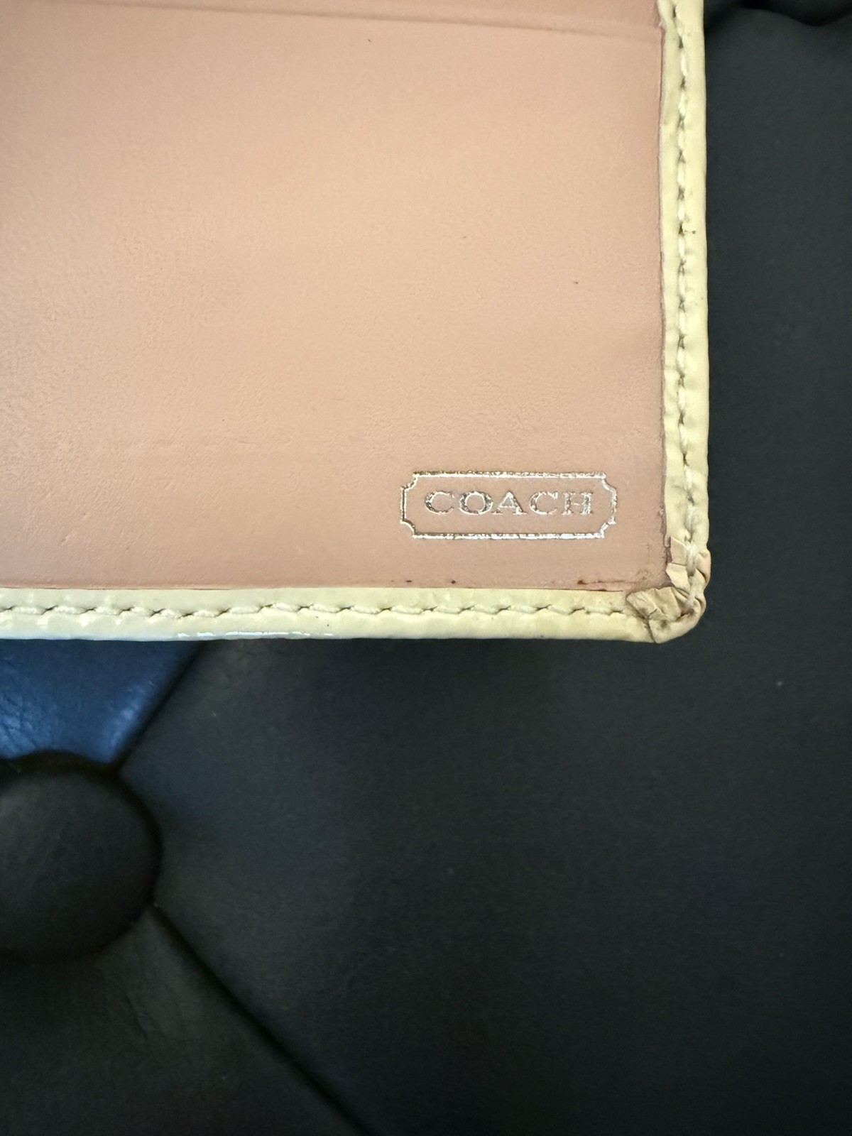 Coach Y2K Khaki Beige Signature Shoulder Bag Purse w/ Flap Wallet Silver HW READ