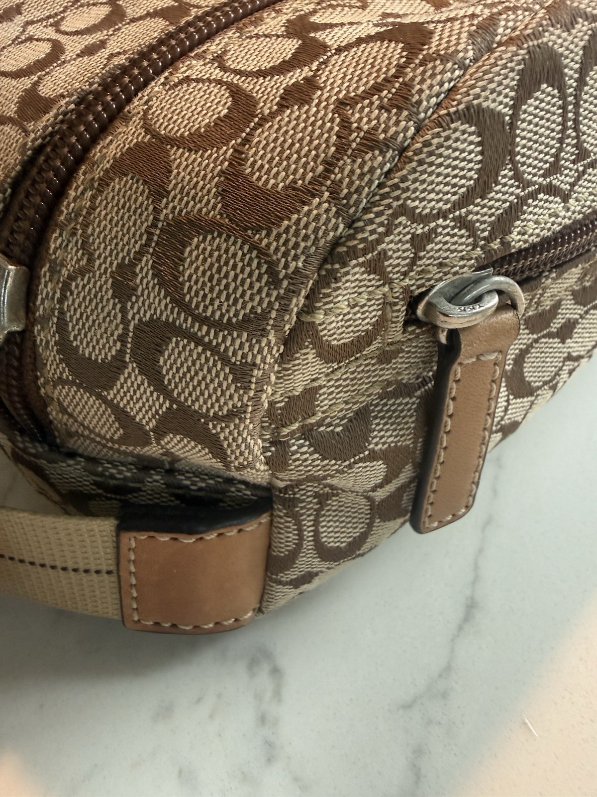 Authentic Vintage Y2K Coach Signature Canvas Cosmetic / Toiletry Bag pristine