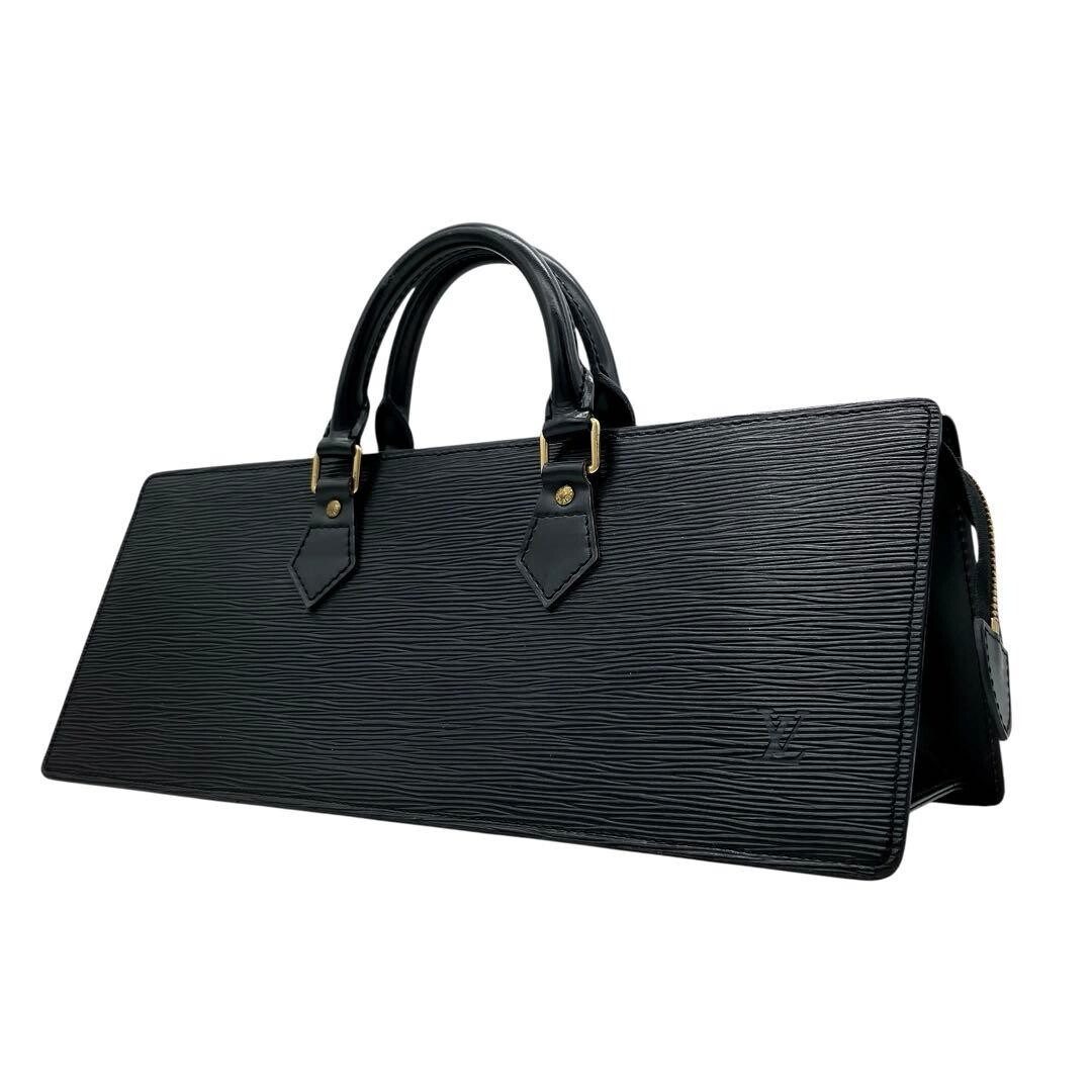 Louis Vuitton Epi Sac Triangle Black Leather Top Handle Bag MI0954 Self Standing