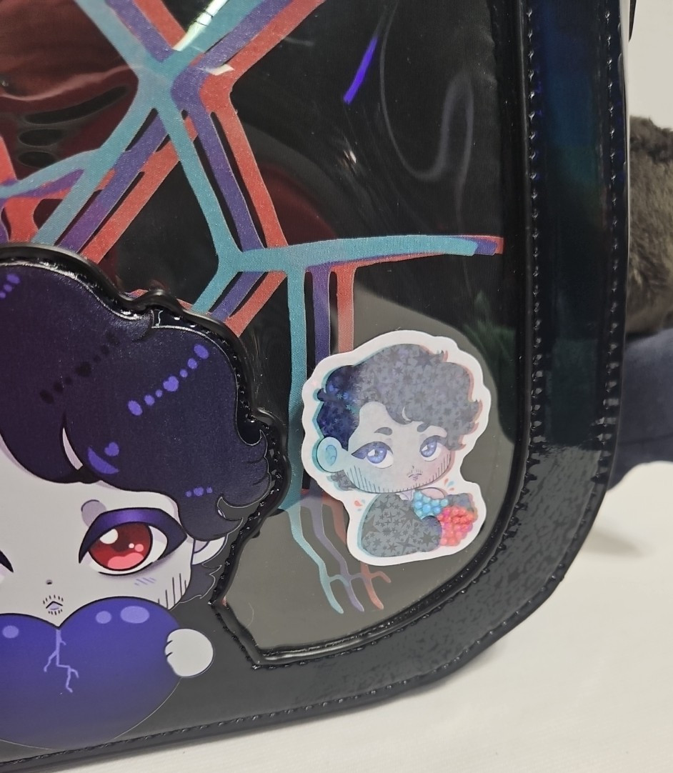 BLUE WOLF ANGEL DARK & WILFORD ITA BAG BLACK &SILVER PURSE W/KEYCHAINS