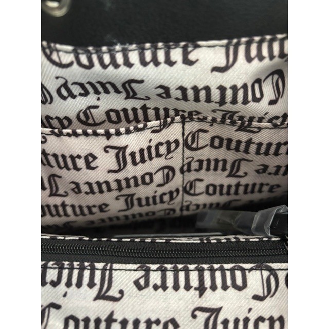 Juicy Couture Black Velour Backpack Silver Crown Logo Heart Charm Y2K Style