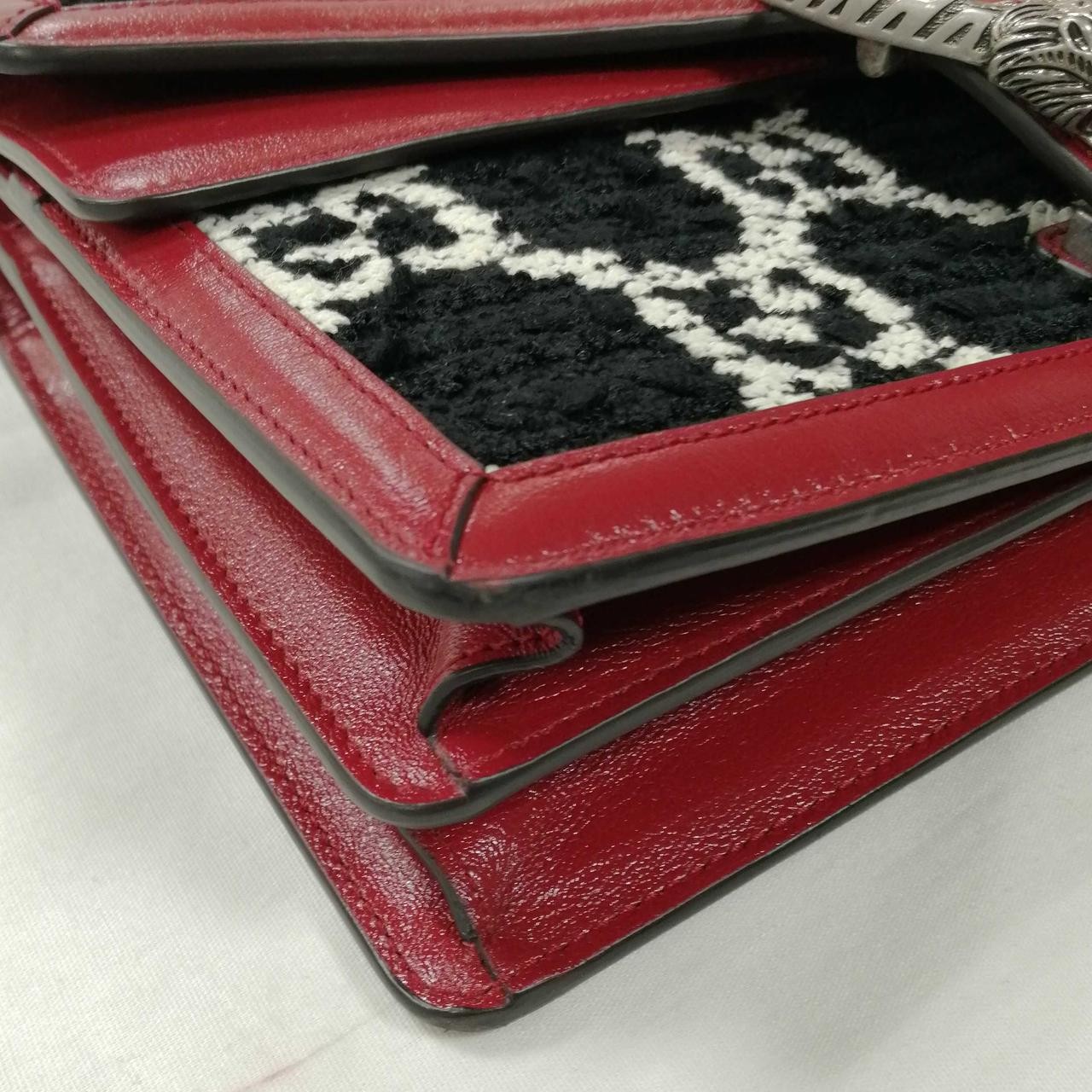 GUCCI Dionysus Chain Shoulder Bag Black Red Size Width 10.6 in Women 99