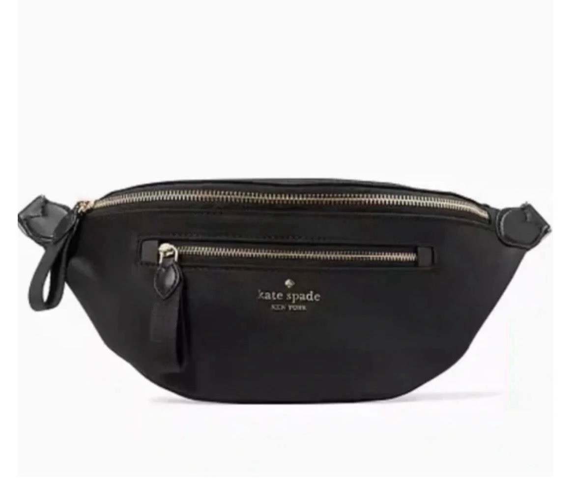 Kate Spade LEILA belt bag/fanny pack. Black Leather NEW
