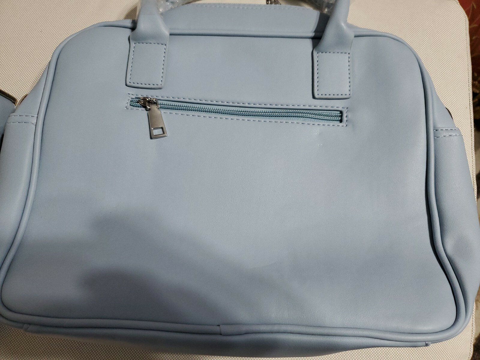 Brenice Women Designer Travel Laptop Bag/Crossbody Bag, blue with suede front