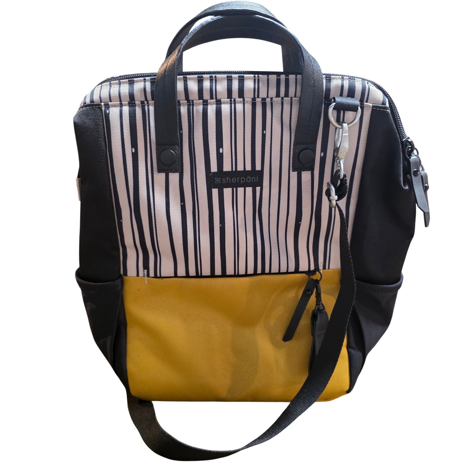 Sherpani Camden 3-in-1 Convertible Backpack Anti Theft Black White Yellow