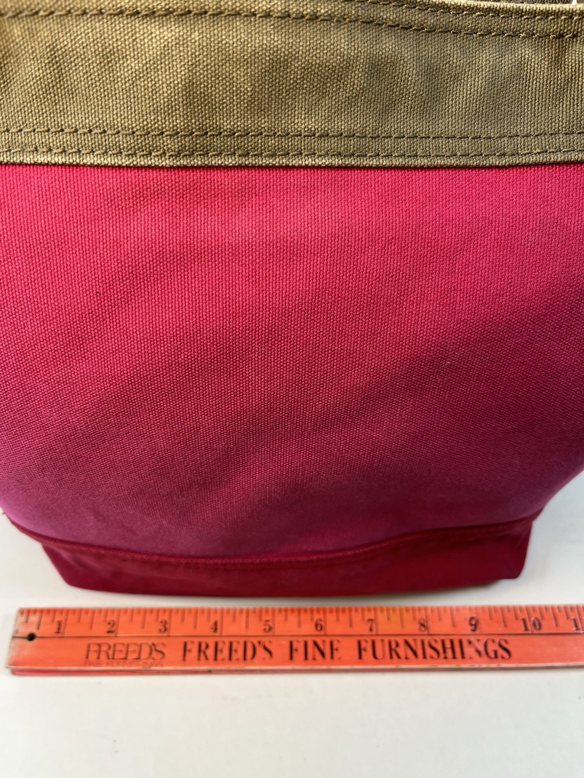 AEO American Eagle Outfitters Canvas Shoulder Tote Bag Color block Red Pink