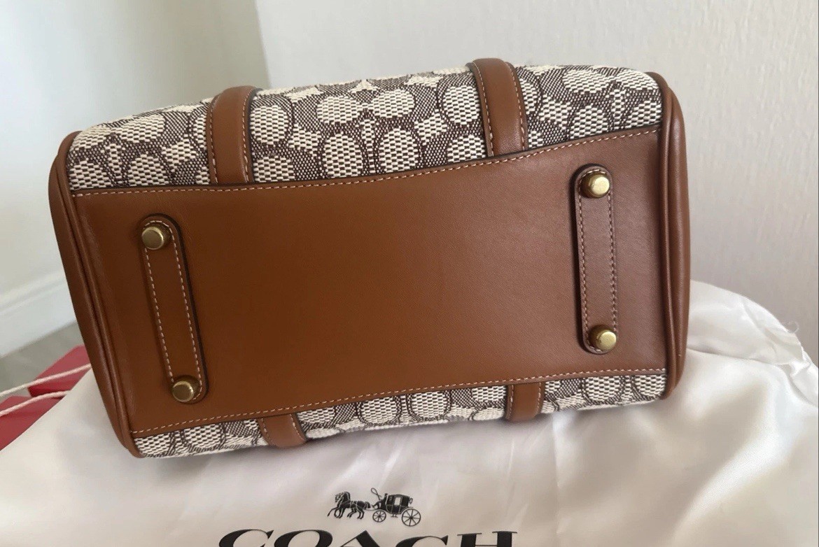 Coach Ruby Satchel 25 Signature Textile Jacquard, Cocoa/Burnished Amber