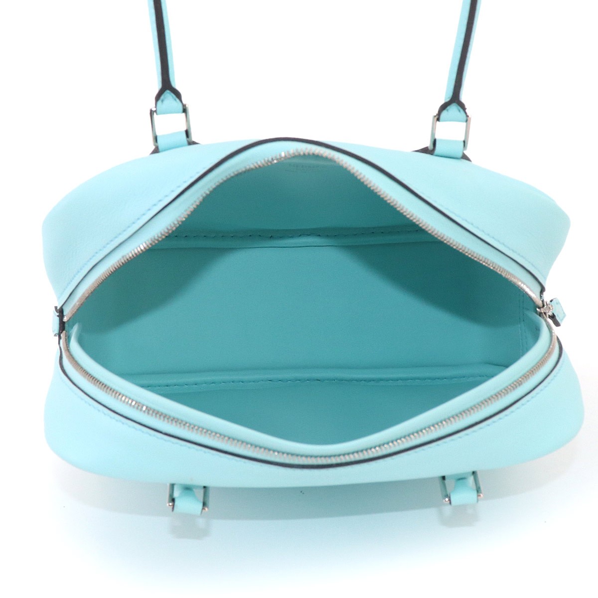 HERMES Mini Plume 20 Hand Bag Veau Swift Bleu Zephyr Purse 90329291