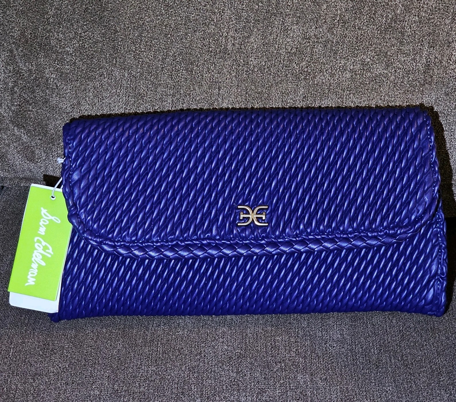 NEW Sam Edelman Julia Quilted Clutch Woman’s Bag Blue NWT