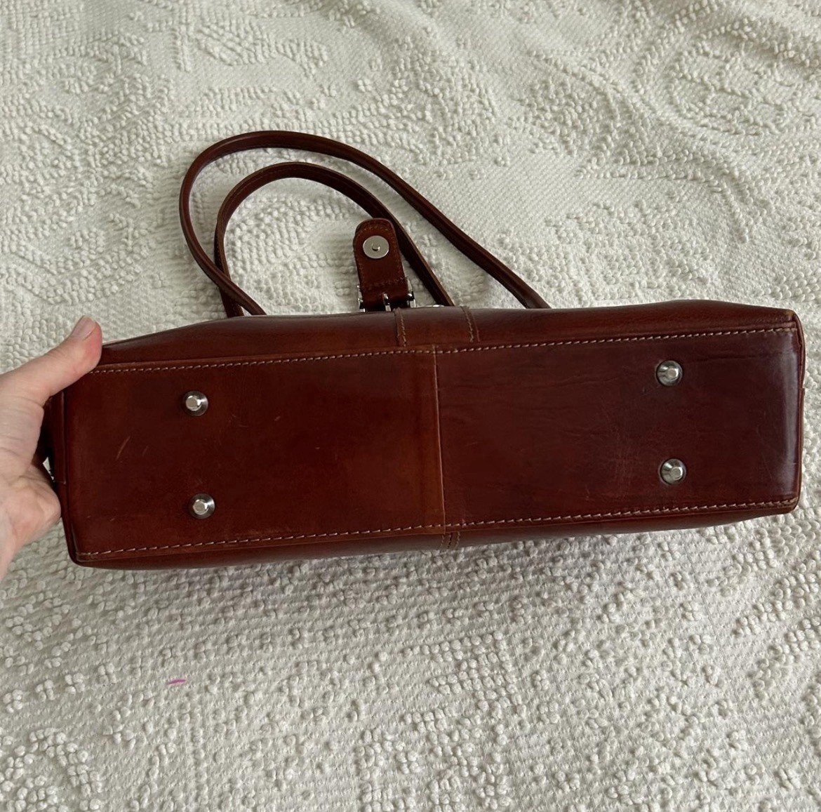 Vintage 90s Vera Pelle Made In Italy Genuine Leather Shoulder Bag