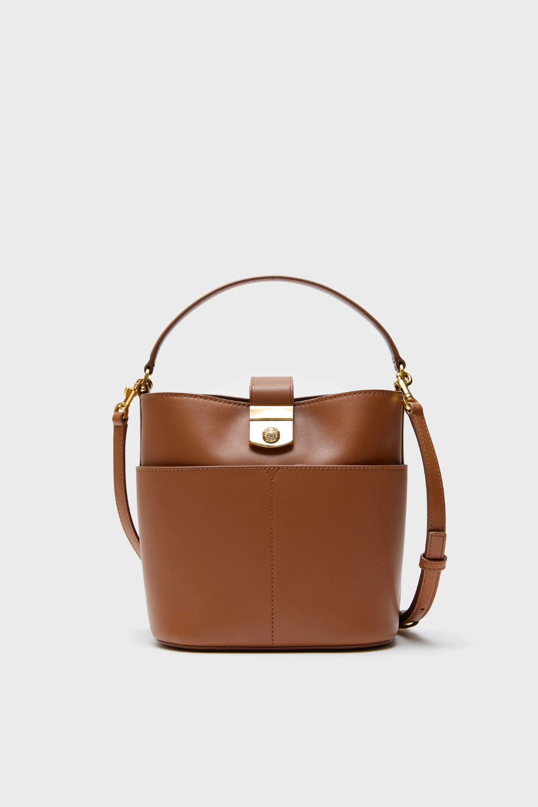 NWT $698 Veronica Beard The CrestLock Large Bucket Bag in Hazelwood