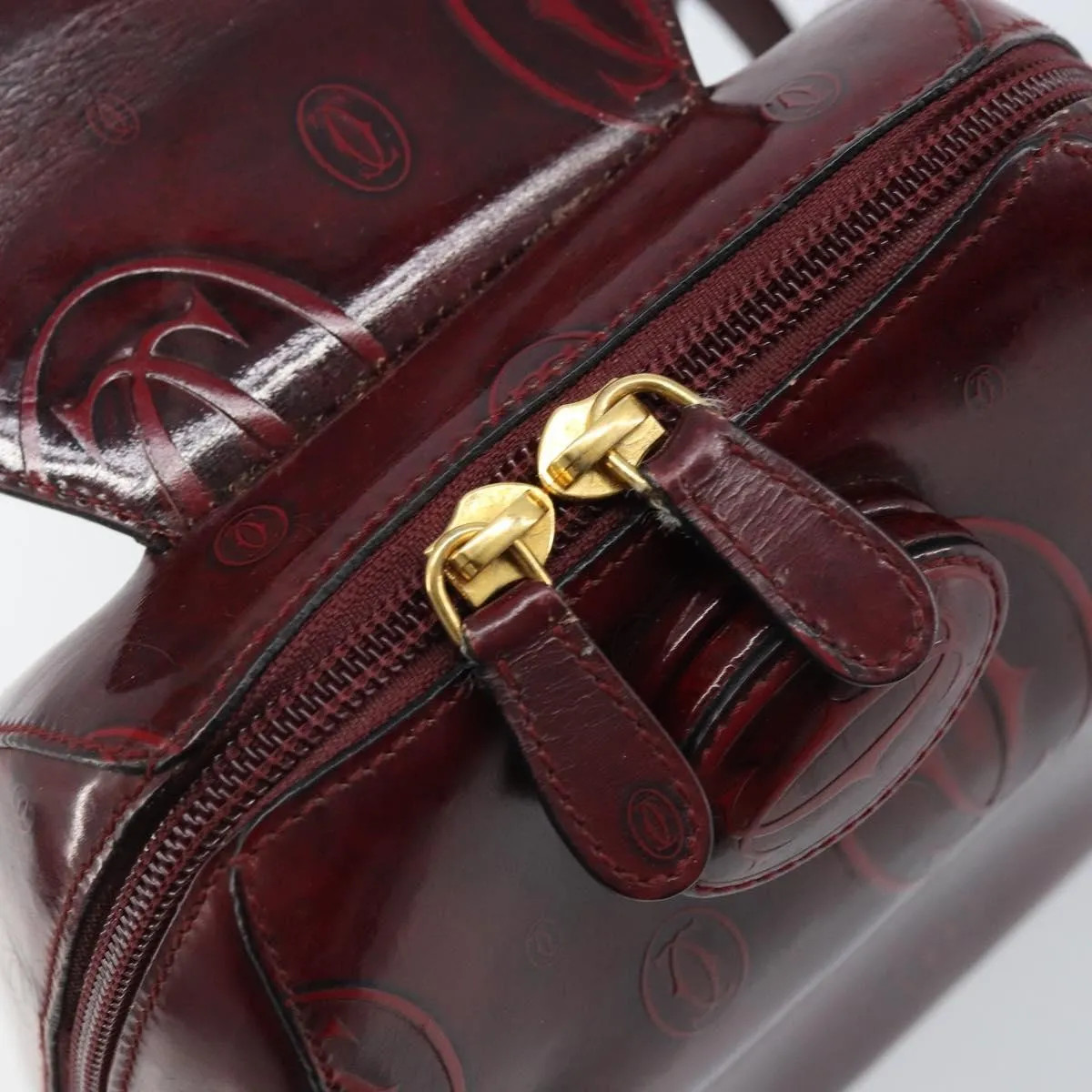 Cartier Happy Birthday Patent Leather Burgundy Patent_ Backpack