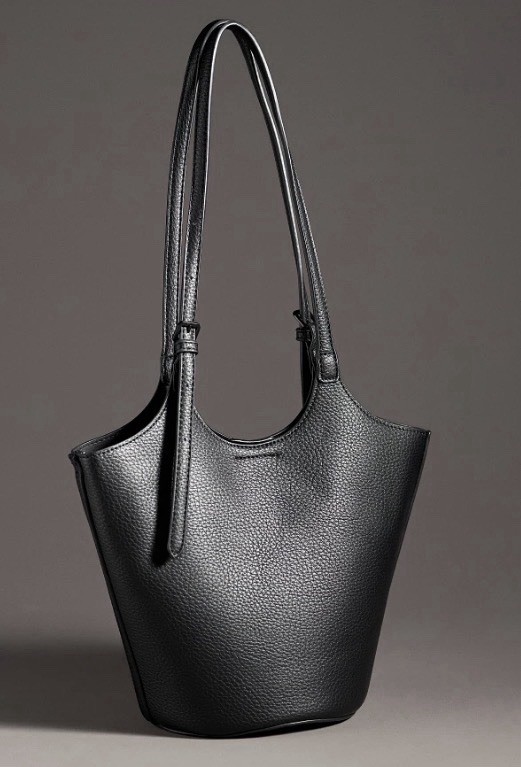 Anthropologie Antik Kraft Mini Trapeze Shoulder Bag Pebbled Black Handbag Bag