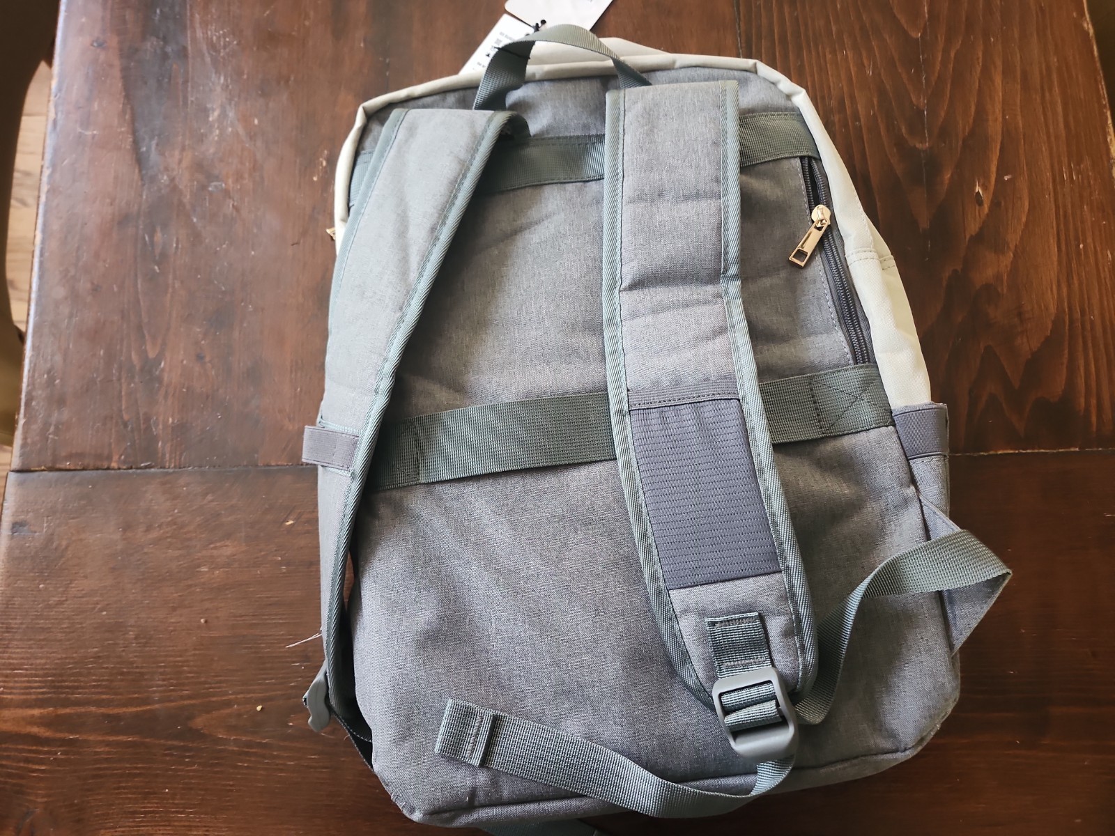 Lovevook Grey & Beige Canvas Fabric Laptop Backpack New With Tag