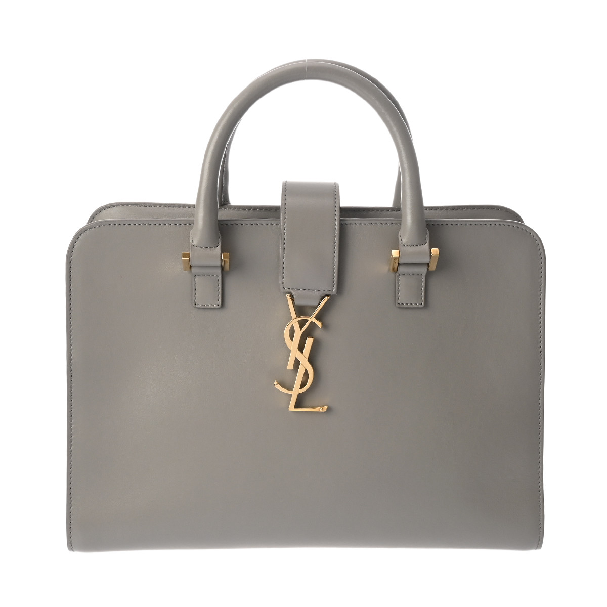 Saint Laurent Cabas ARS472469Y 1017 Handbag Calfskin Gray #WB2429