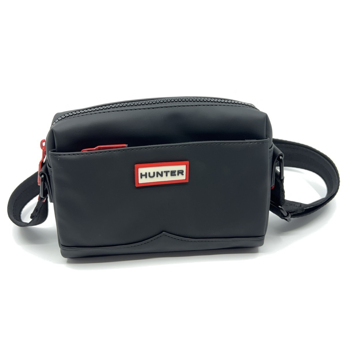 Hunter Everyday Crossbody Bag Black Logo Zip New w Defect