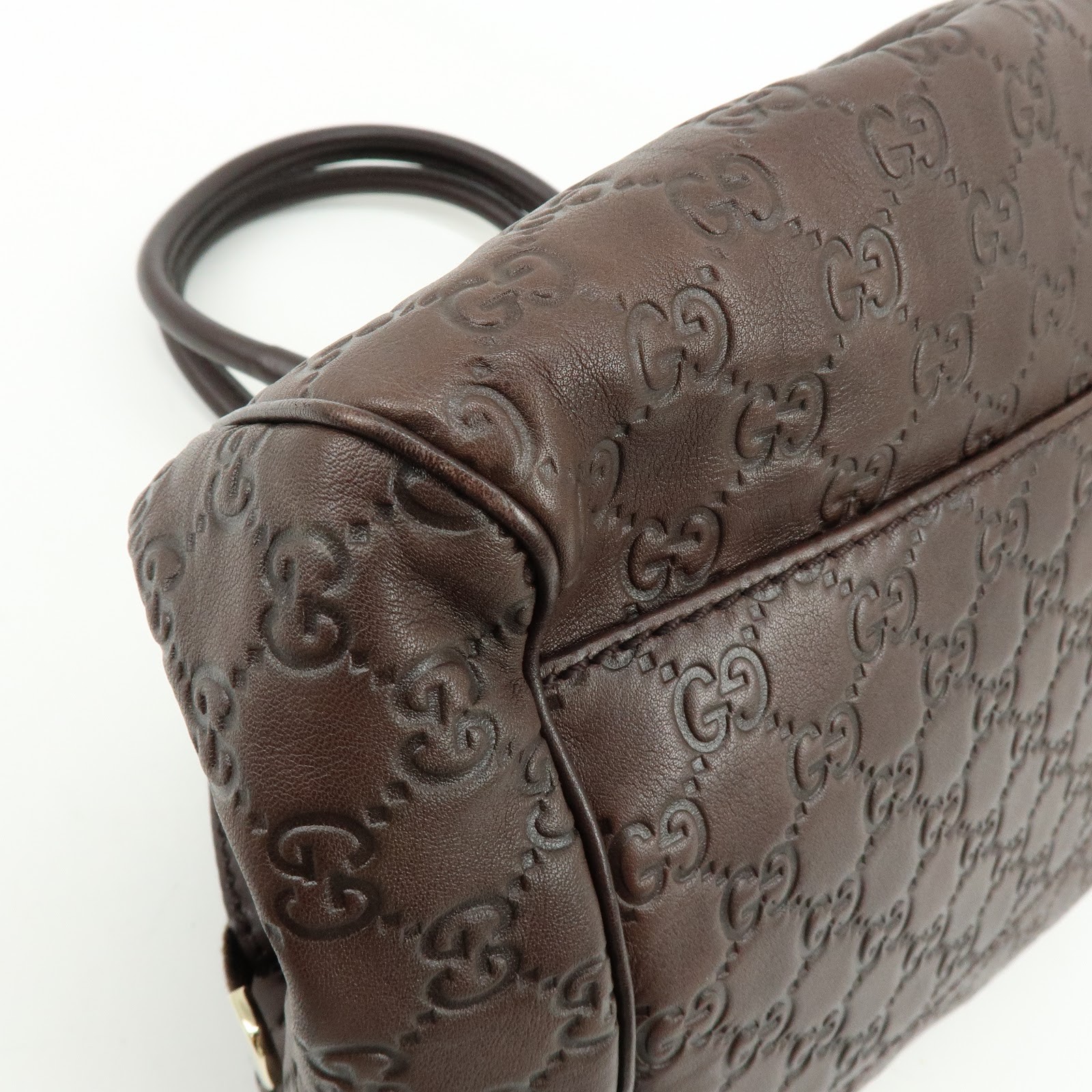 GUCCI Sukey Interlocking G Guccissima Leather 2WAY Bag Brown 223974 Used F/S