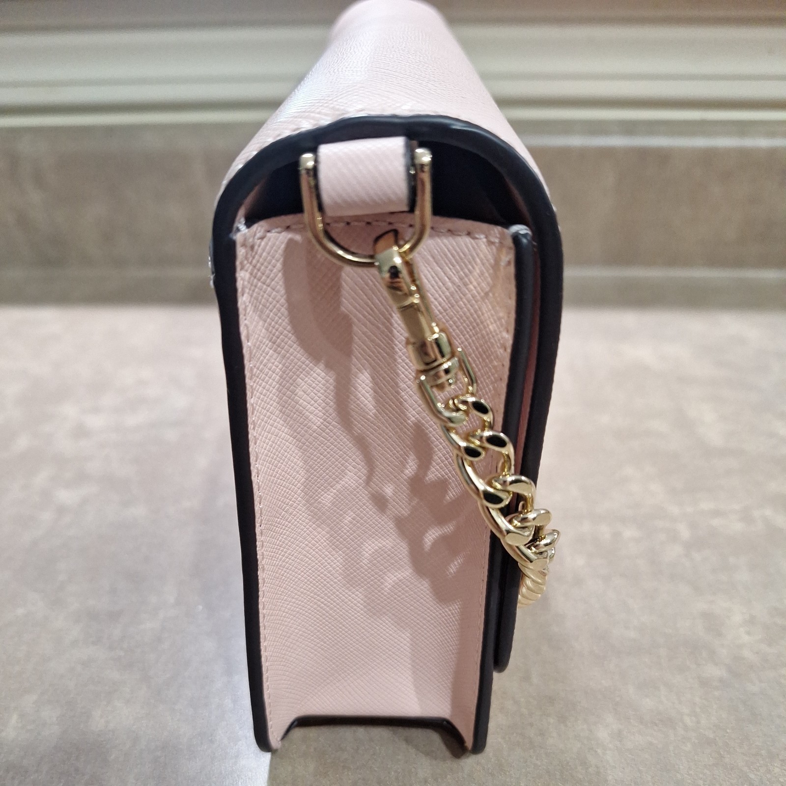 Kate Spade Madison Flap Crossbody Bag Conch Pink Leather Chain KC430 NWT $349