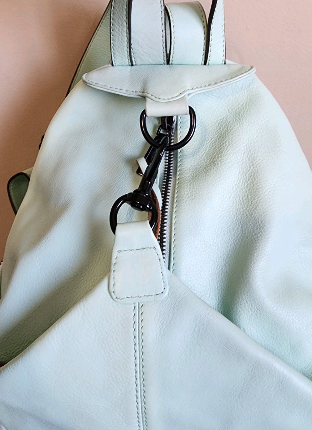 Rebecca Minkoff Julian Backpack in Mint Smooth Leather