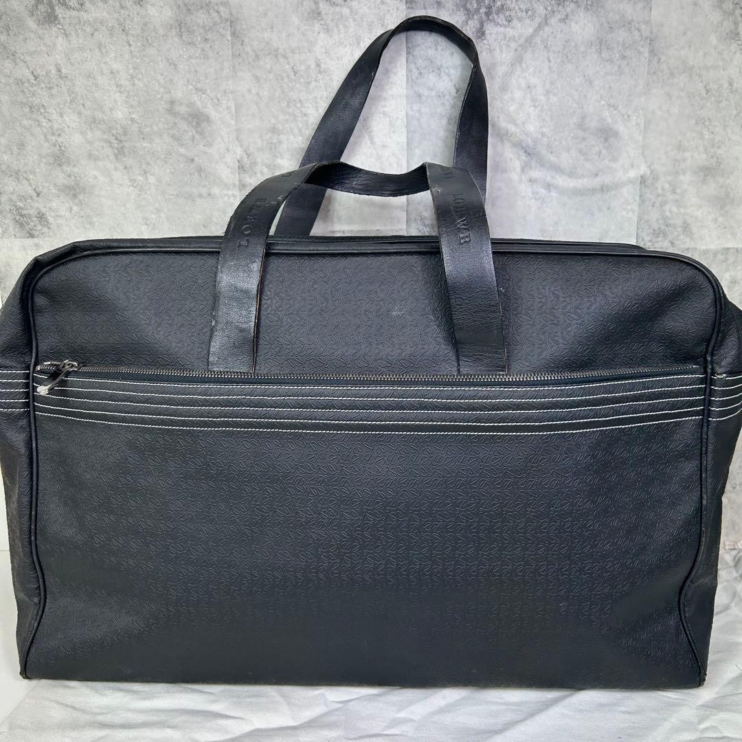 LOEWE Repeat Anagram PVC Boston Duffle Bag Black Large Travel Men’s