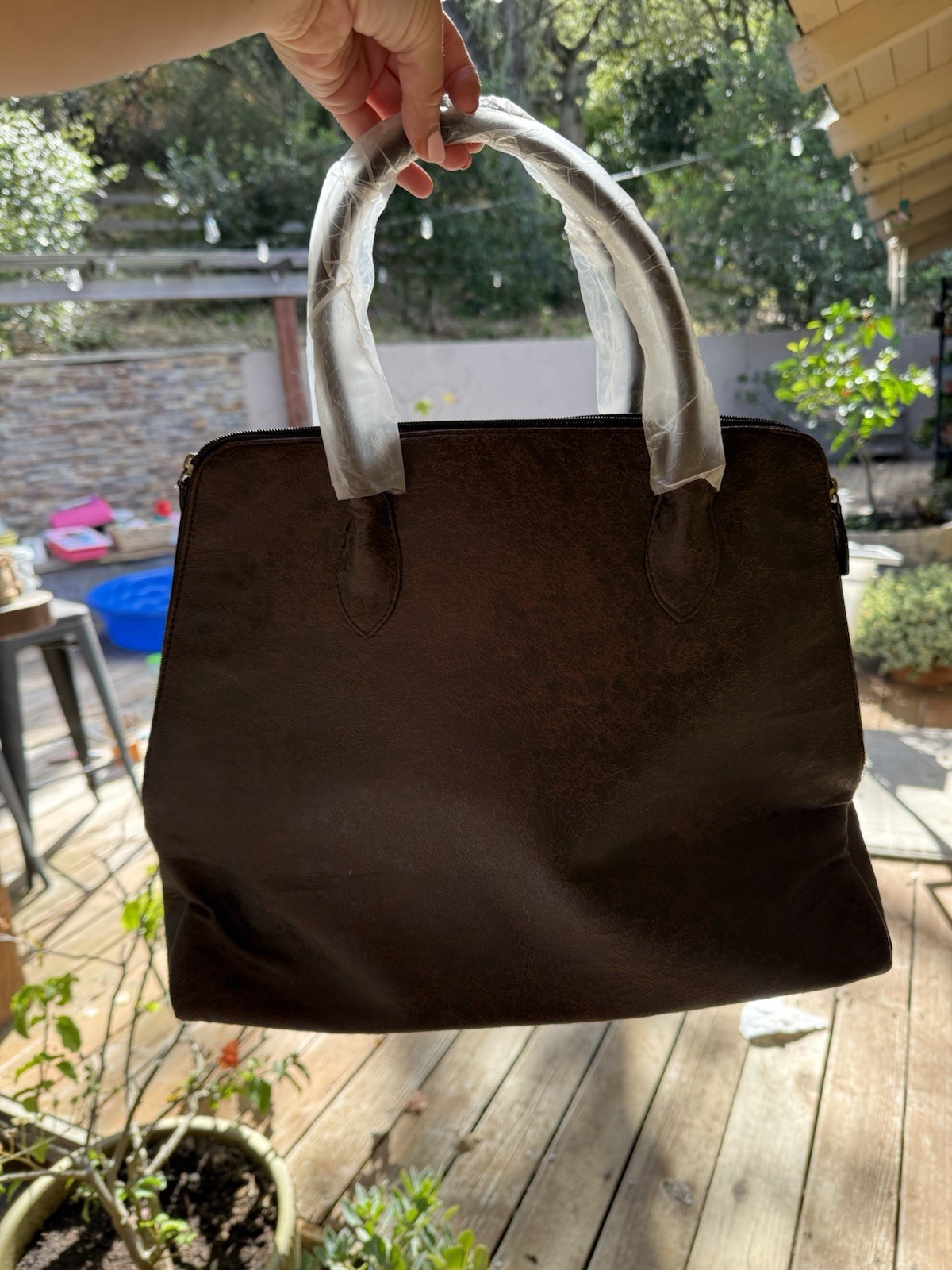 BRAND NEW Aldo Western/Bohemian Studded Brown Tote Bag with Zipper Closure