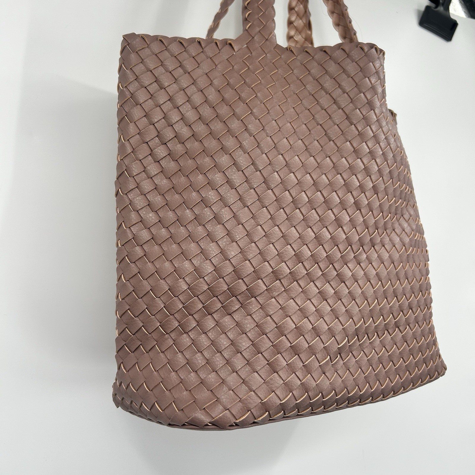 Ilse Jacobsen Hornbaek BAG08 Reversible Woven Tote Bag Mauve Rose Metallic