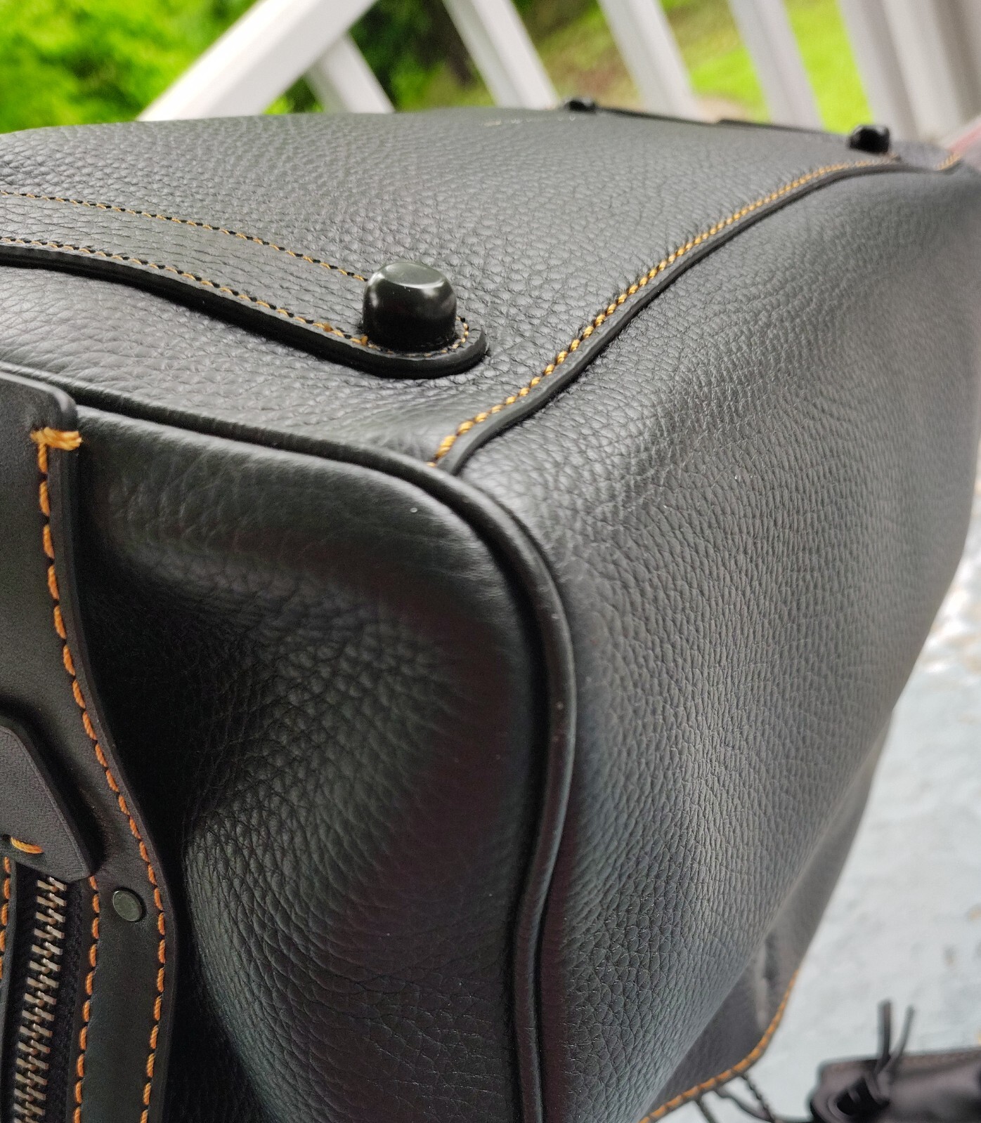 Coach 1941 LARGE 58689 Rogue 26 Black Leather Satchel with Exotic Trim