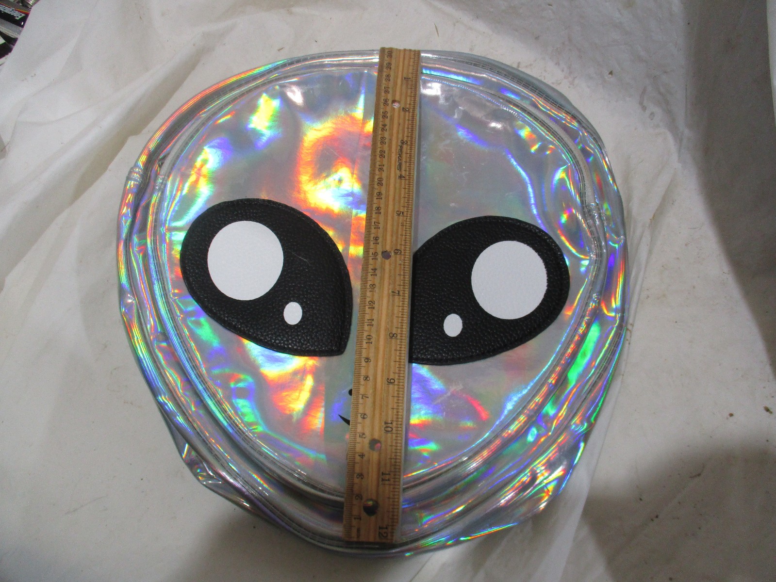 Iridescent alien backpack (approx Size: 12″x12″x3.5″in)