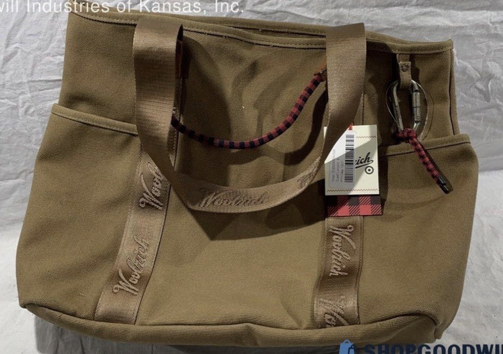 Woolrich x Target Large Canvas Tote bag Khaki Brown NWT
