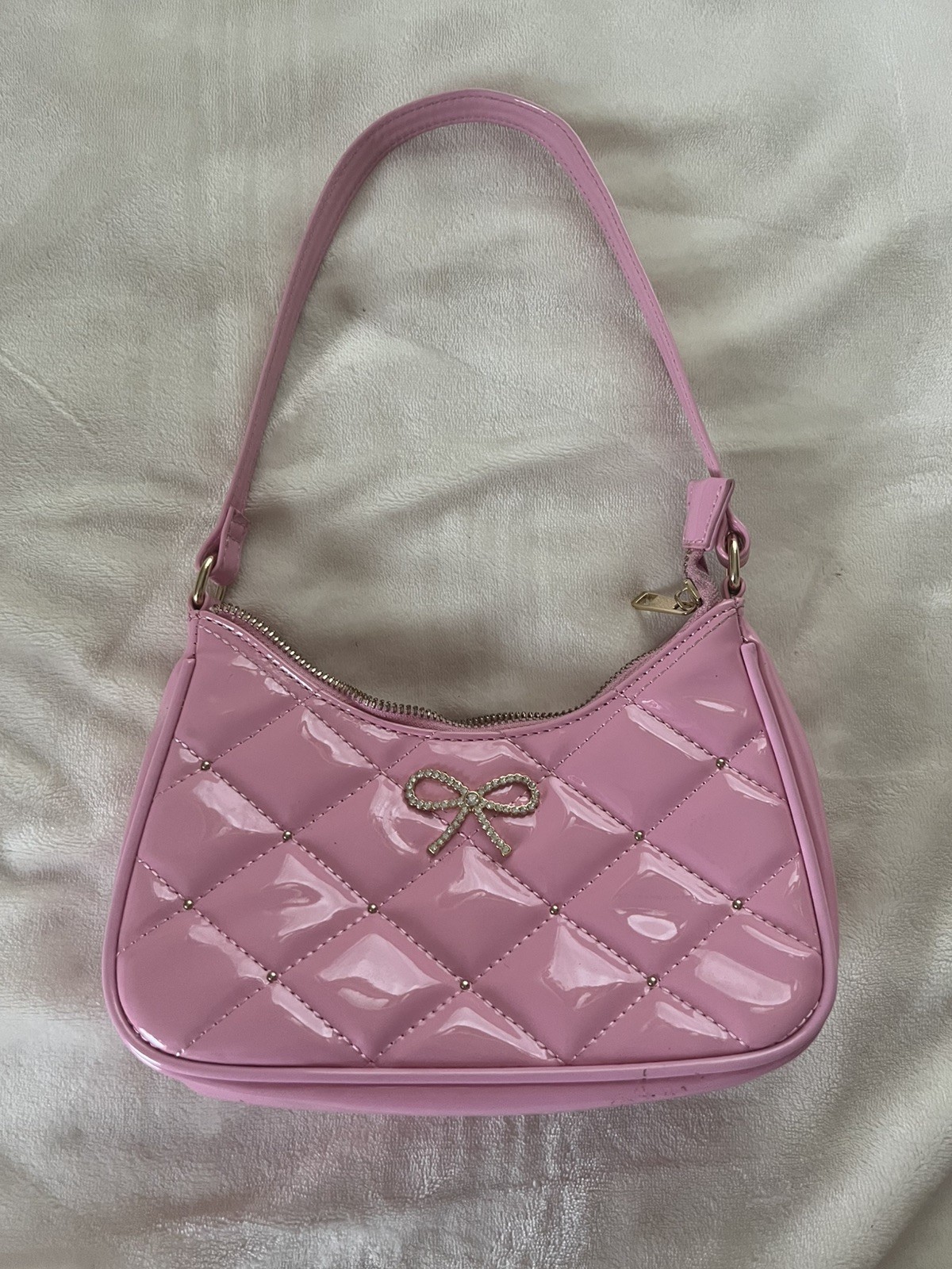 Light Pink Women’s Shoulder Bag with Bow