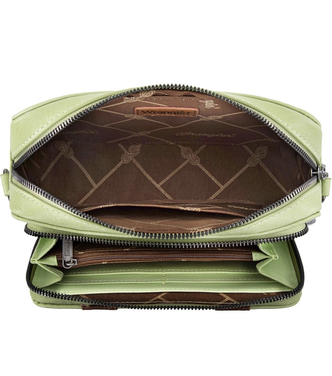 Wrangler Crossbody Bag Small Multi Pocket with Adjustable Strap 7.8 x3.2 x5.6 in