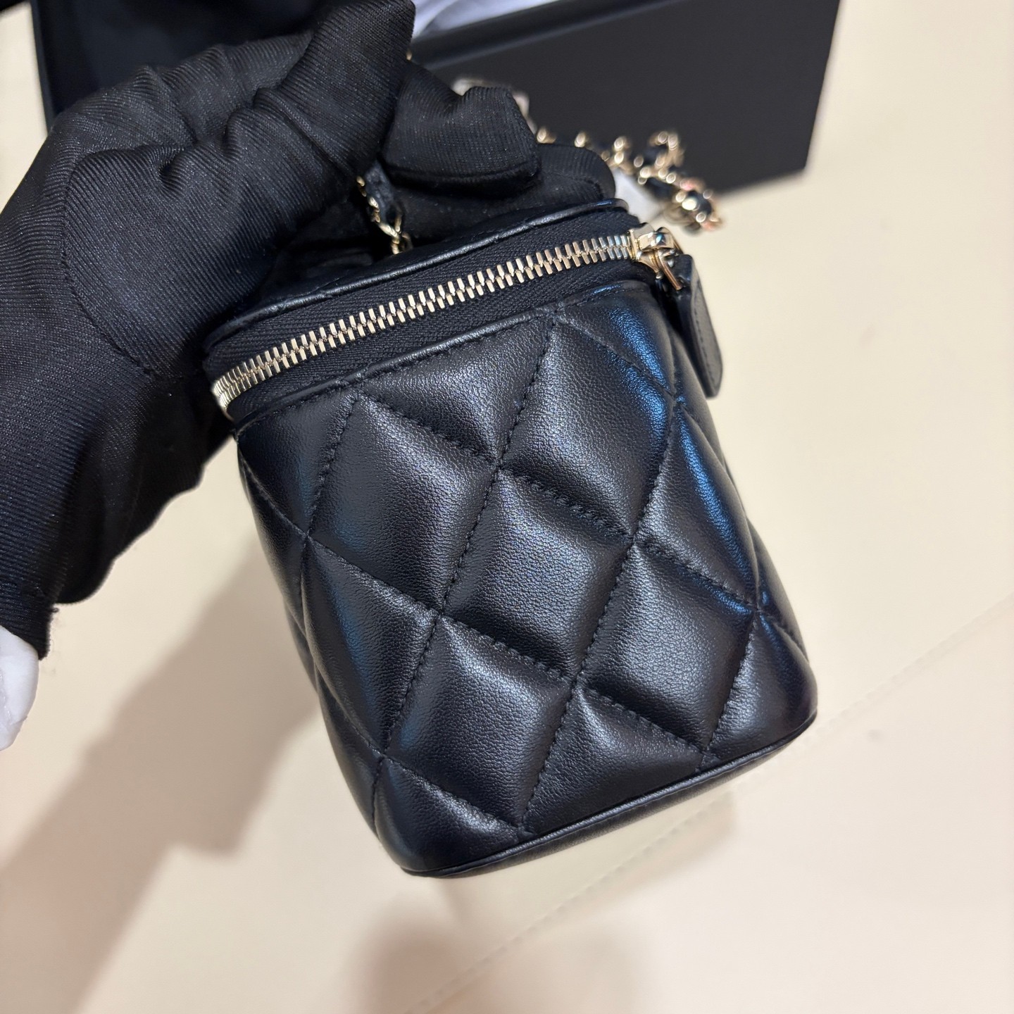 Chanel Golden Ball Vanity Case Mini Black Lambskin Crossbody Bag Duty Paid