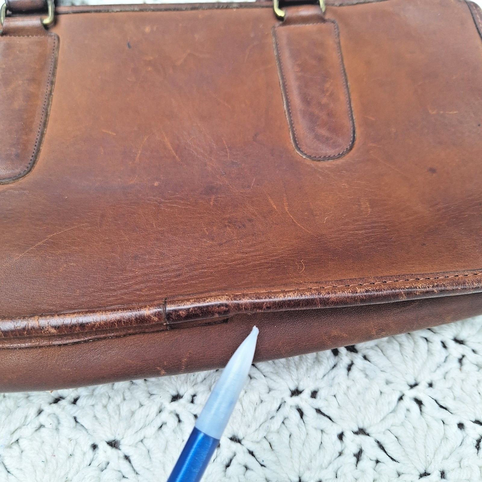 Vtg Coach Handbag Leather Slim Satchel Compact Purse Bag NYC USA Made Brown