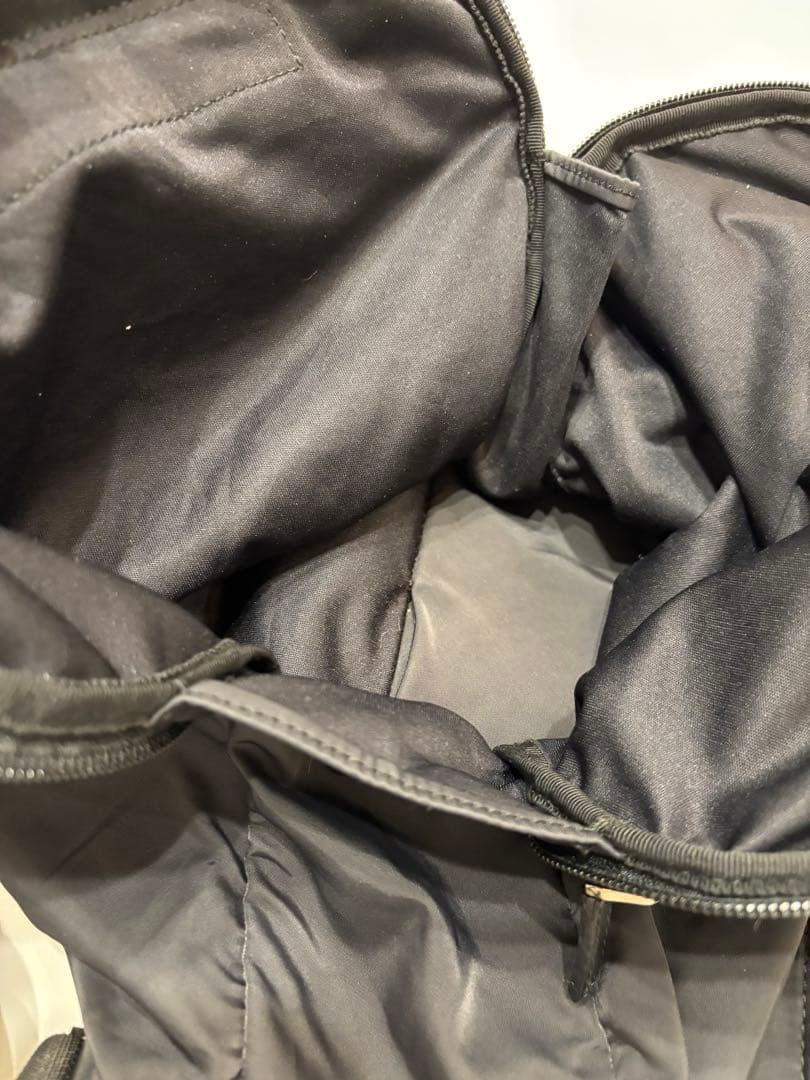 GUCCI Nylon Leather Backpack Black Women Auth 12.59 x 12.99 x 4.33inch