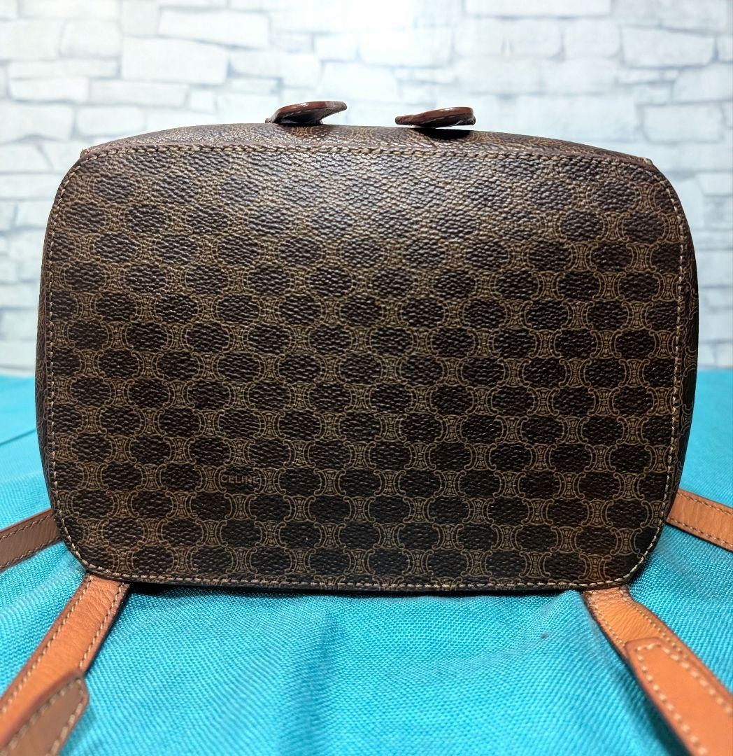 Celine Macadam Mini Backpack Border Pattern PVC Leather Vintage Shoulder Bag