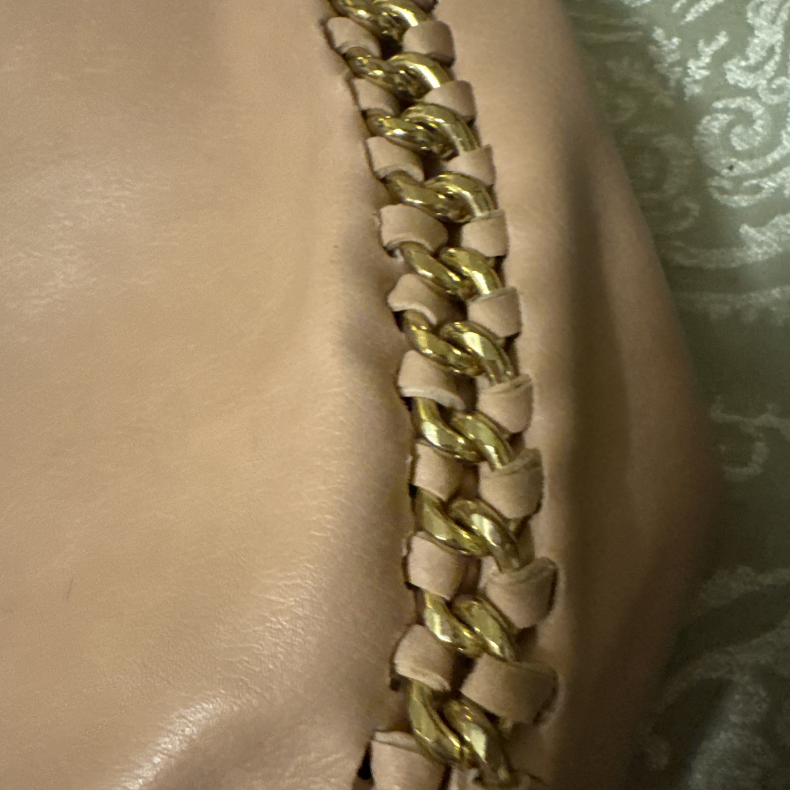 Bebe Colette NWOT Triple Entry Purse Bag Gold Chain Trim Satchel