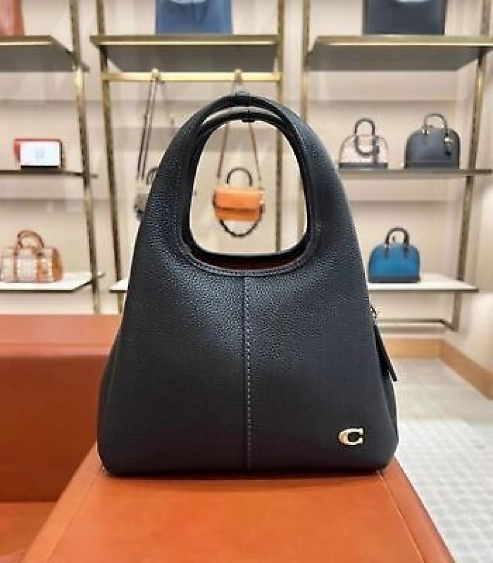 COACH Lana Shoulder Bag 23 Black CM545 Handbag Crossbody Diagonal Leather